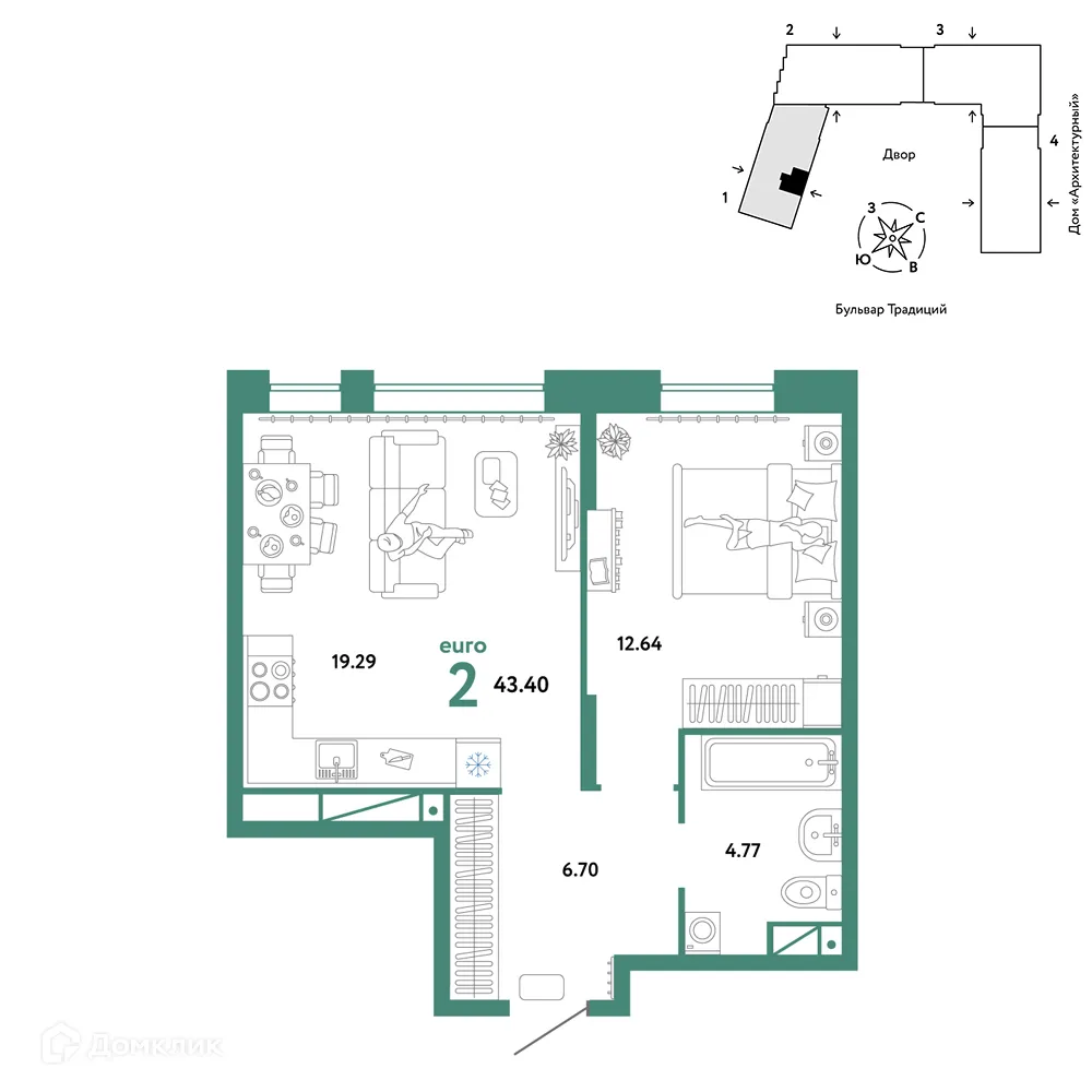 Фото квартиры в ЖК «Домашний»