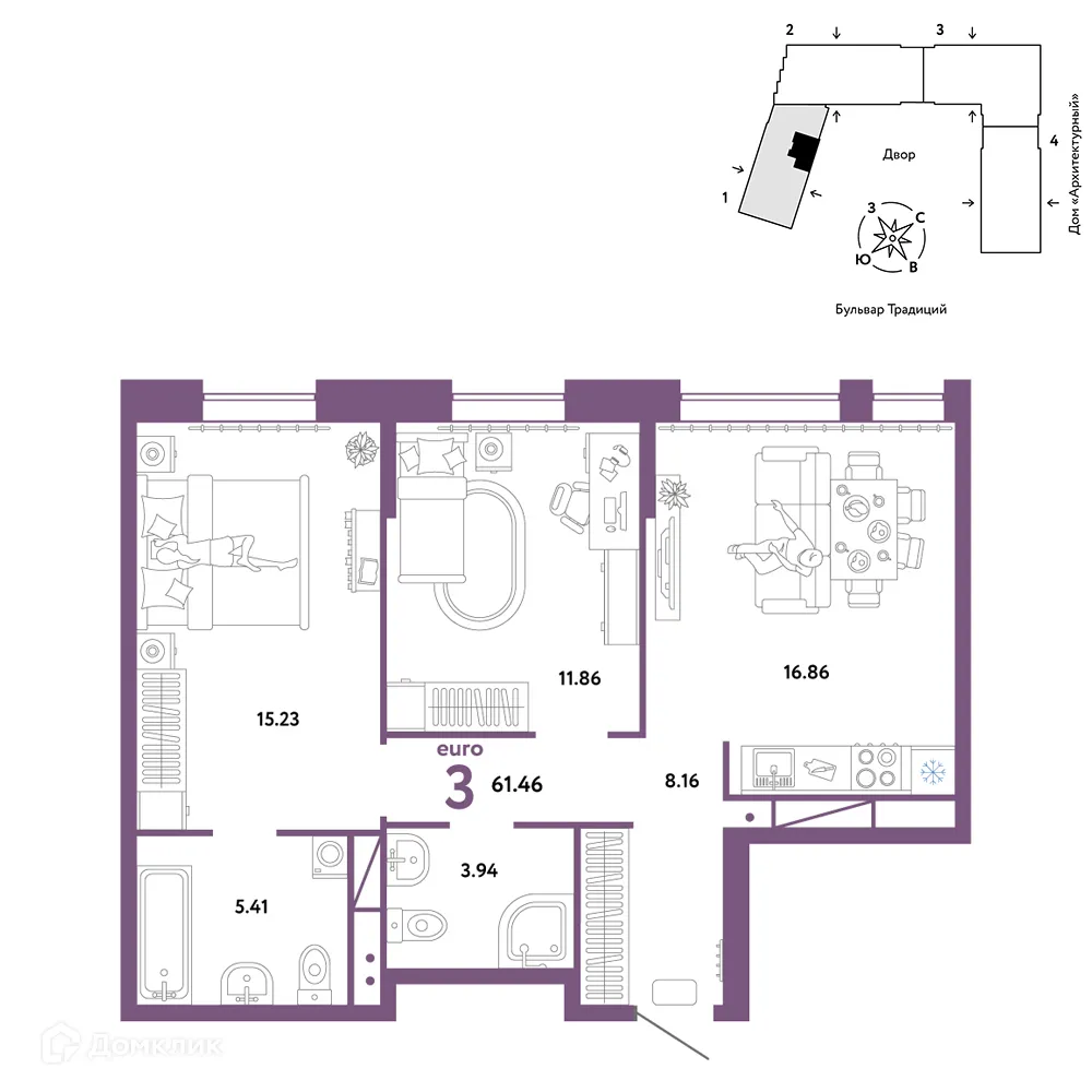Фото квартиры в ЖК «Домашний»