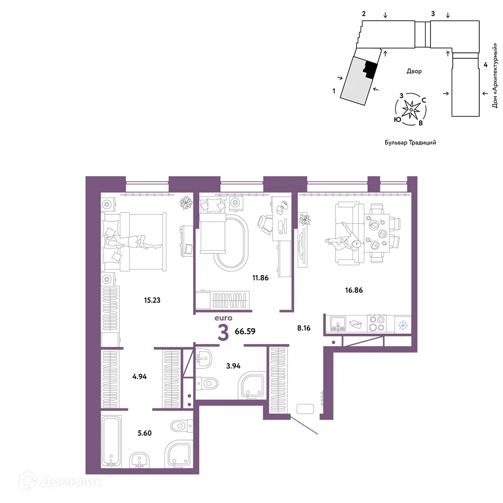 Фото квартиры в ЖК «Домашний»