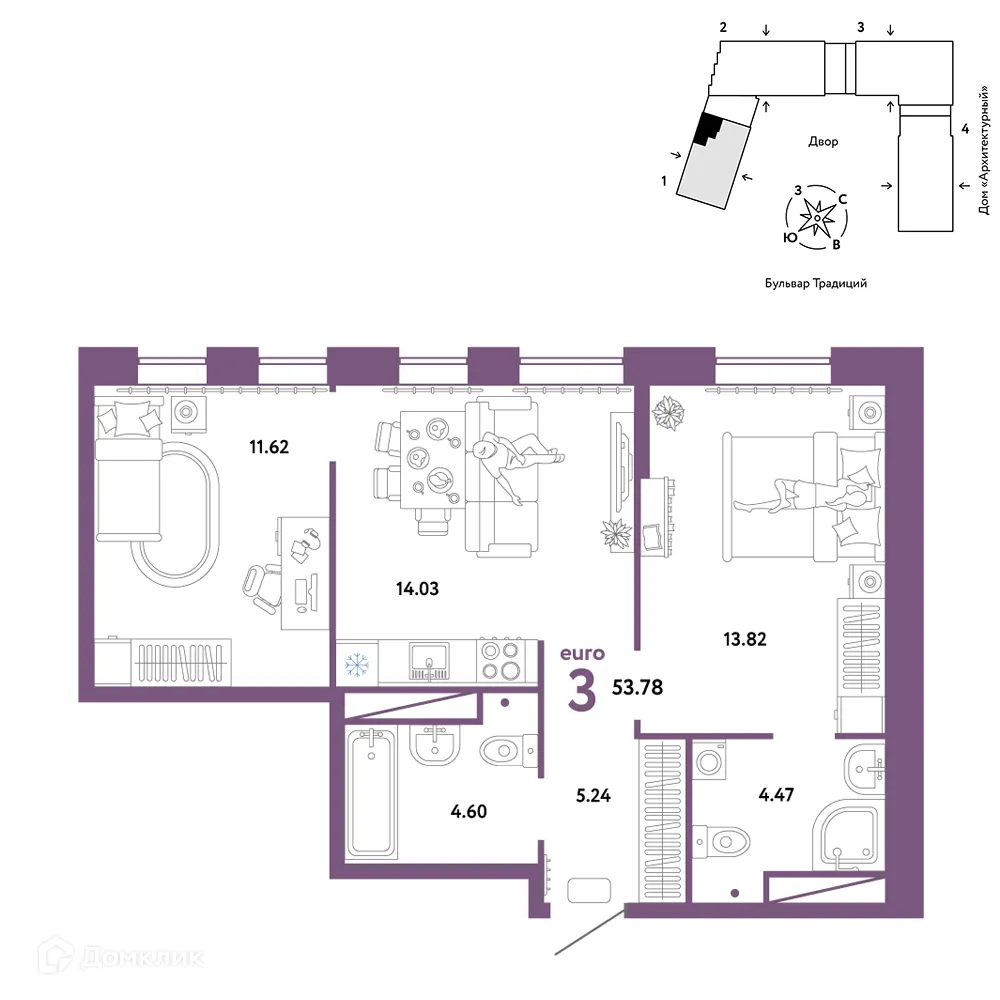 Фото квартиры в ЖК «Домашний»