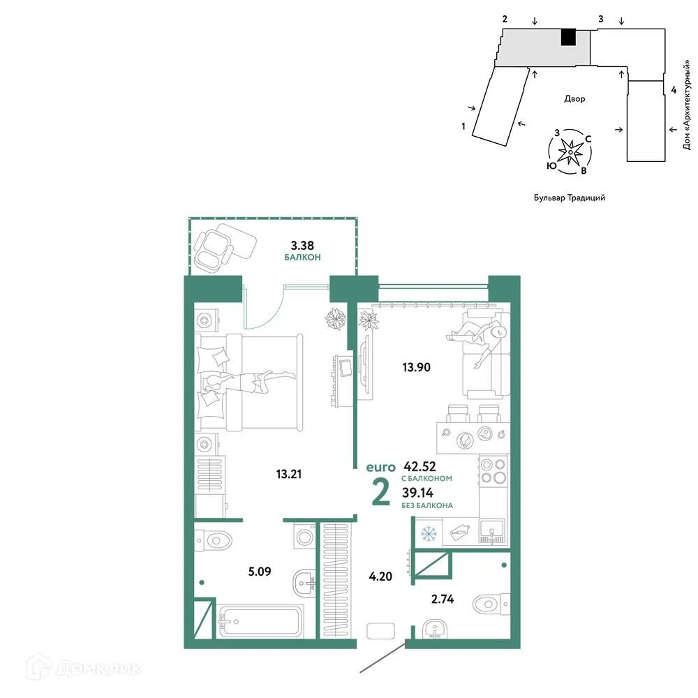 Фото квартиры в ЖК «Домашний»