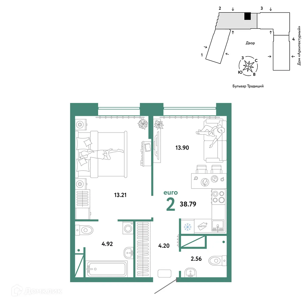 Фото квартиры в ЖК «Домашний»