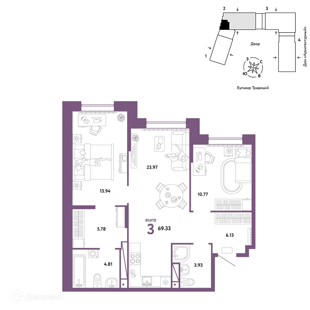 Фото квартиры в ЖК «Домашний»