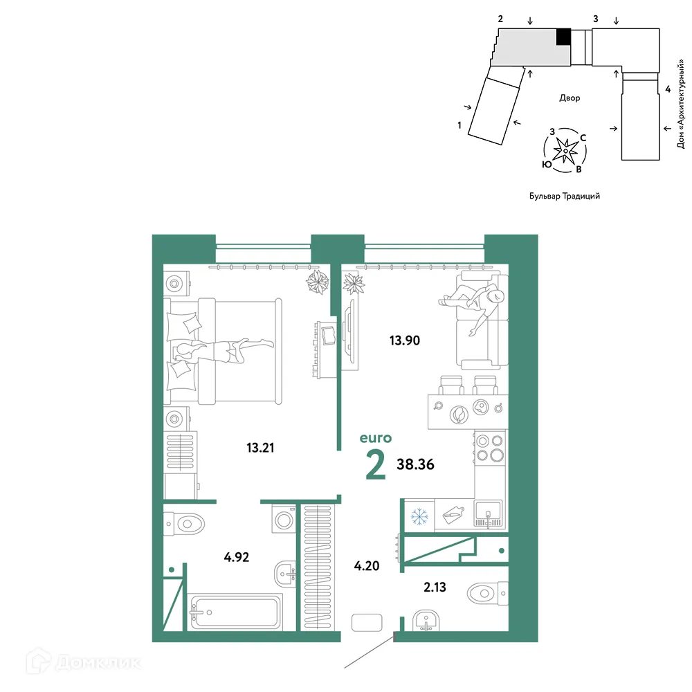 Фото квартиры в ЖК «Домашний»