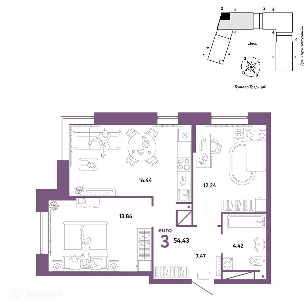 Фото квартиры в ЖК «Домашний»