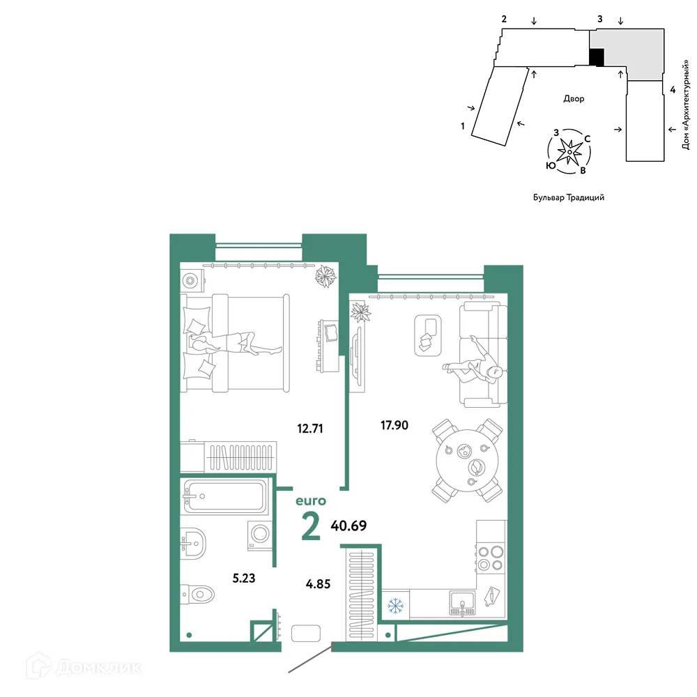 Фото квартиры в ЖК «Домашний»