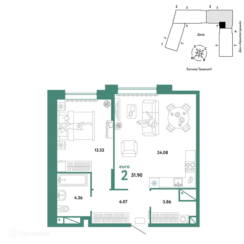 Фото квартиры в ЖК «Домашний»
