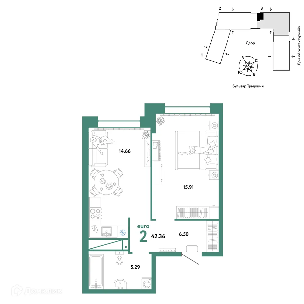 Фото квартиры в ЖК «Домашний»