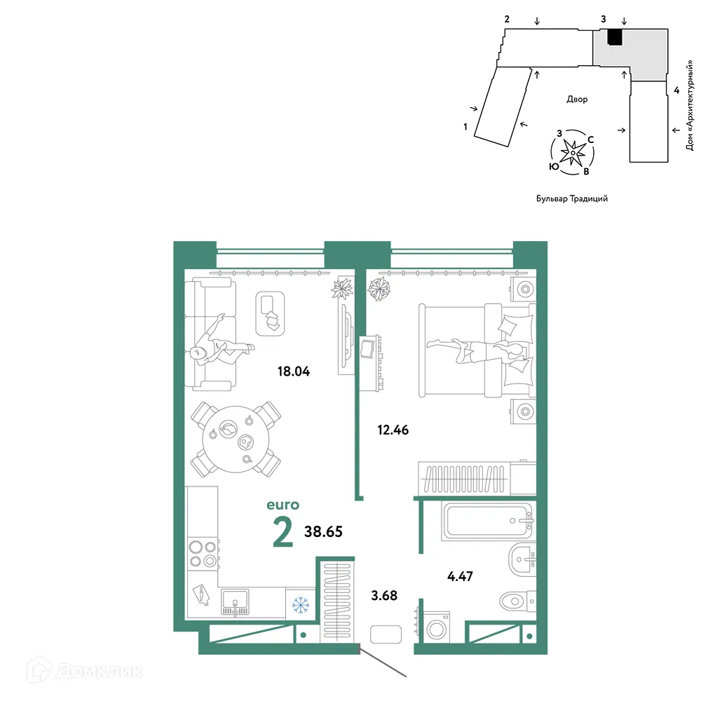 Фото квартиры в ЖК «Домашний»
