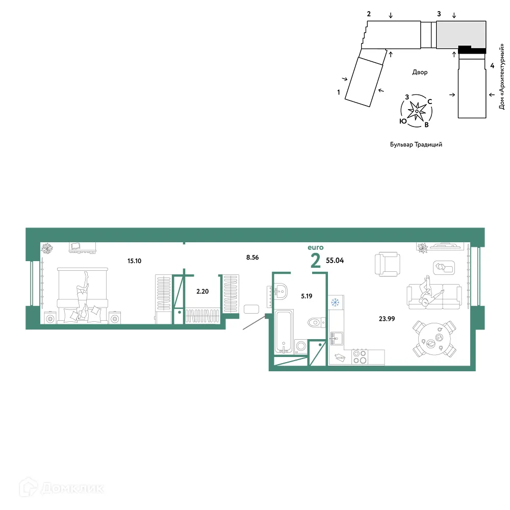 Фото квартиры в ЖК «Домашний»
