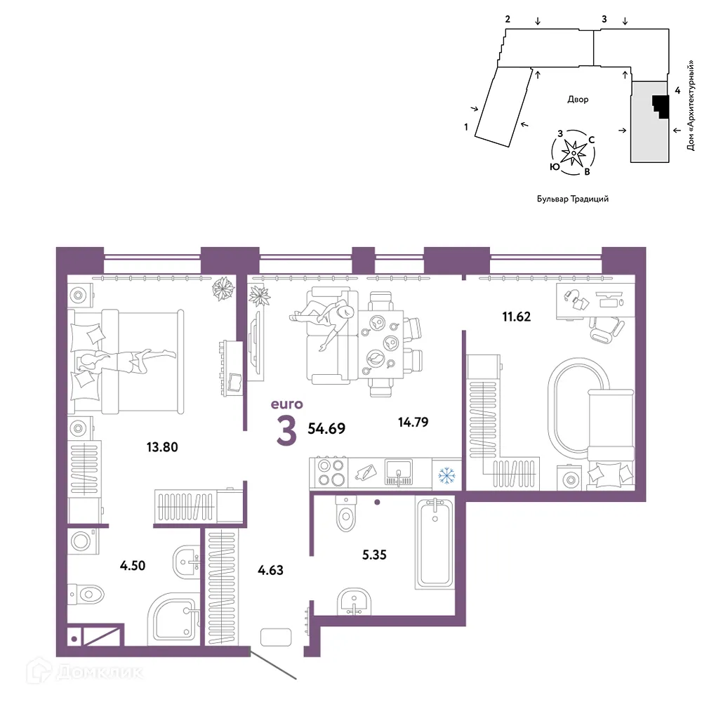 Фото квартиры в ЖК «Домашний»