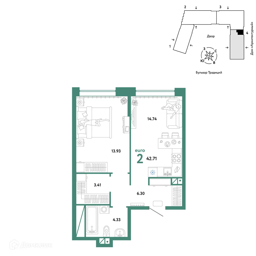 Фото квартиры в ЖК «Домашний»