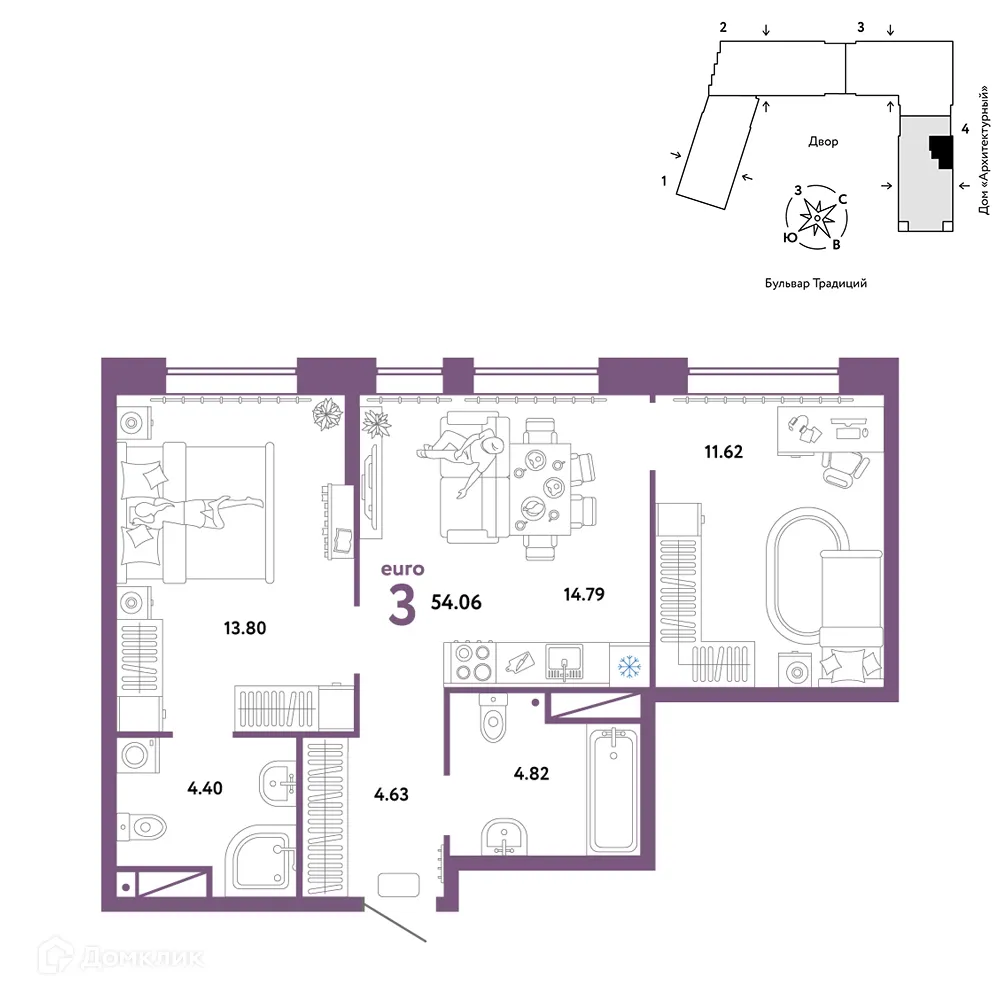 Фото квартиры в ЖК «Домашний»