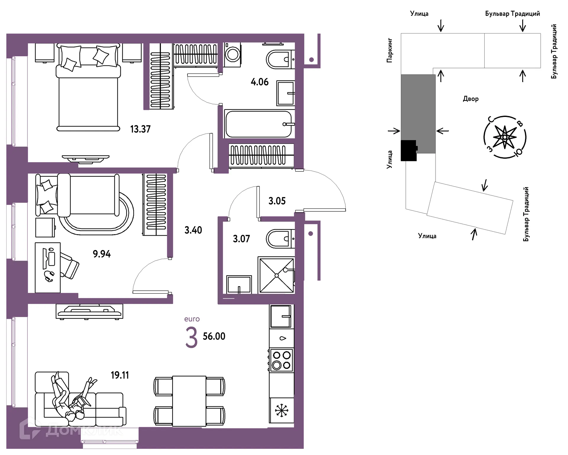 Фото квартиры в ЖК «Домашний»