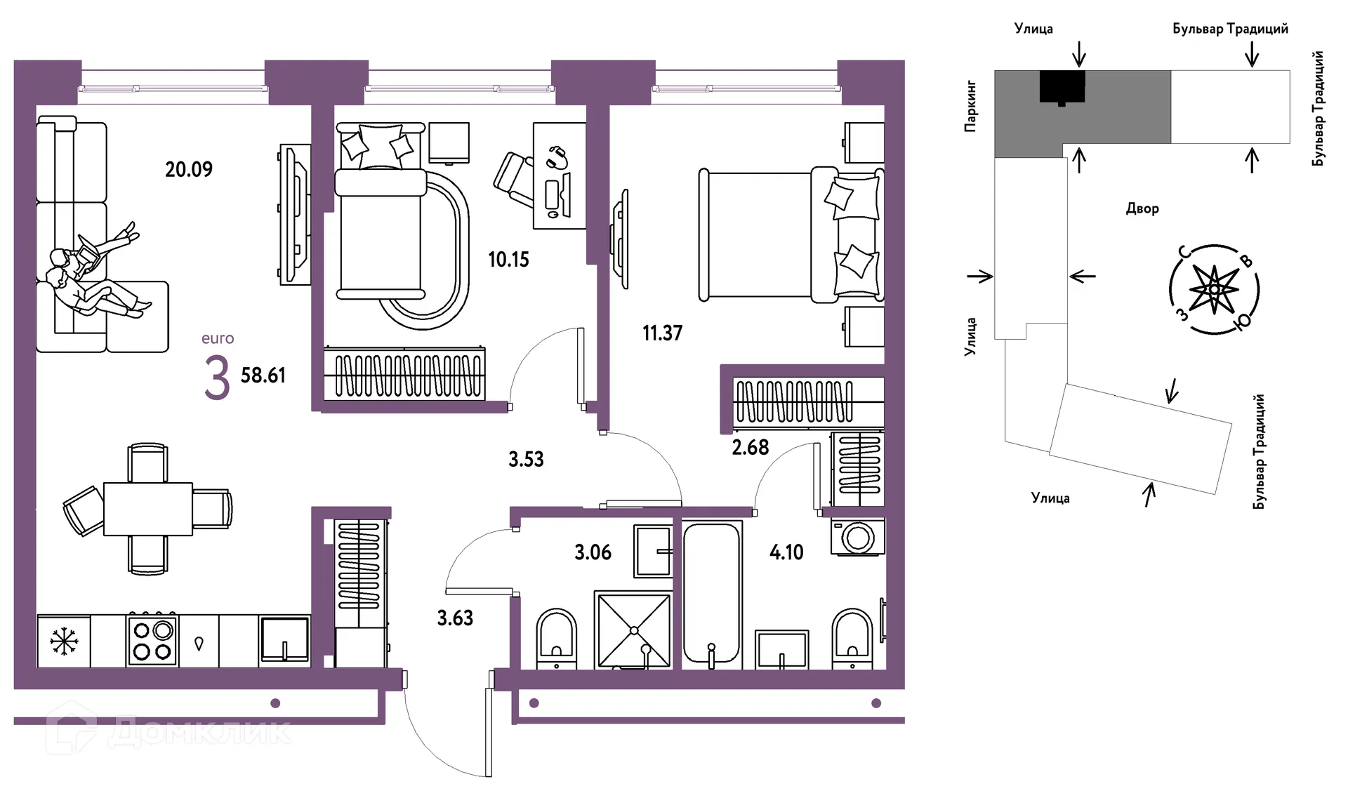 Фото квартиры в ЖК «Домашний»