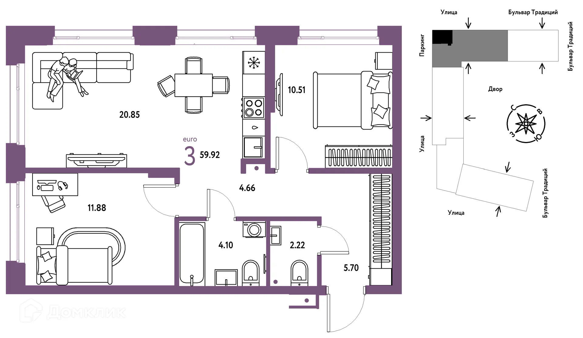 Фото квартиры в ЖК «Домашний»