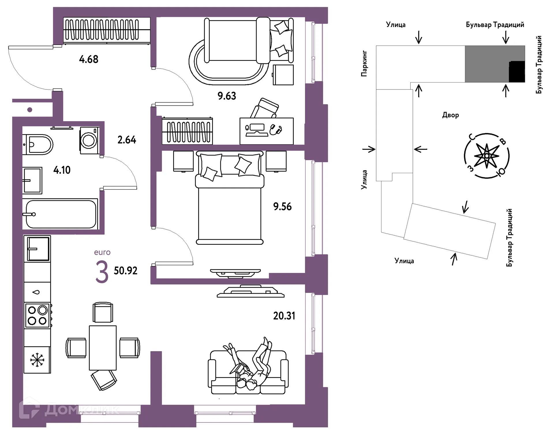 Фото квартиры в ЖК «Домашний»