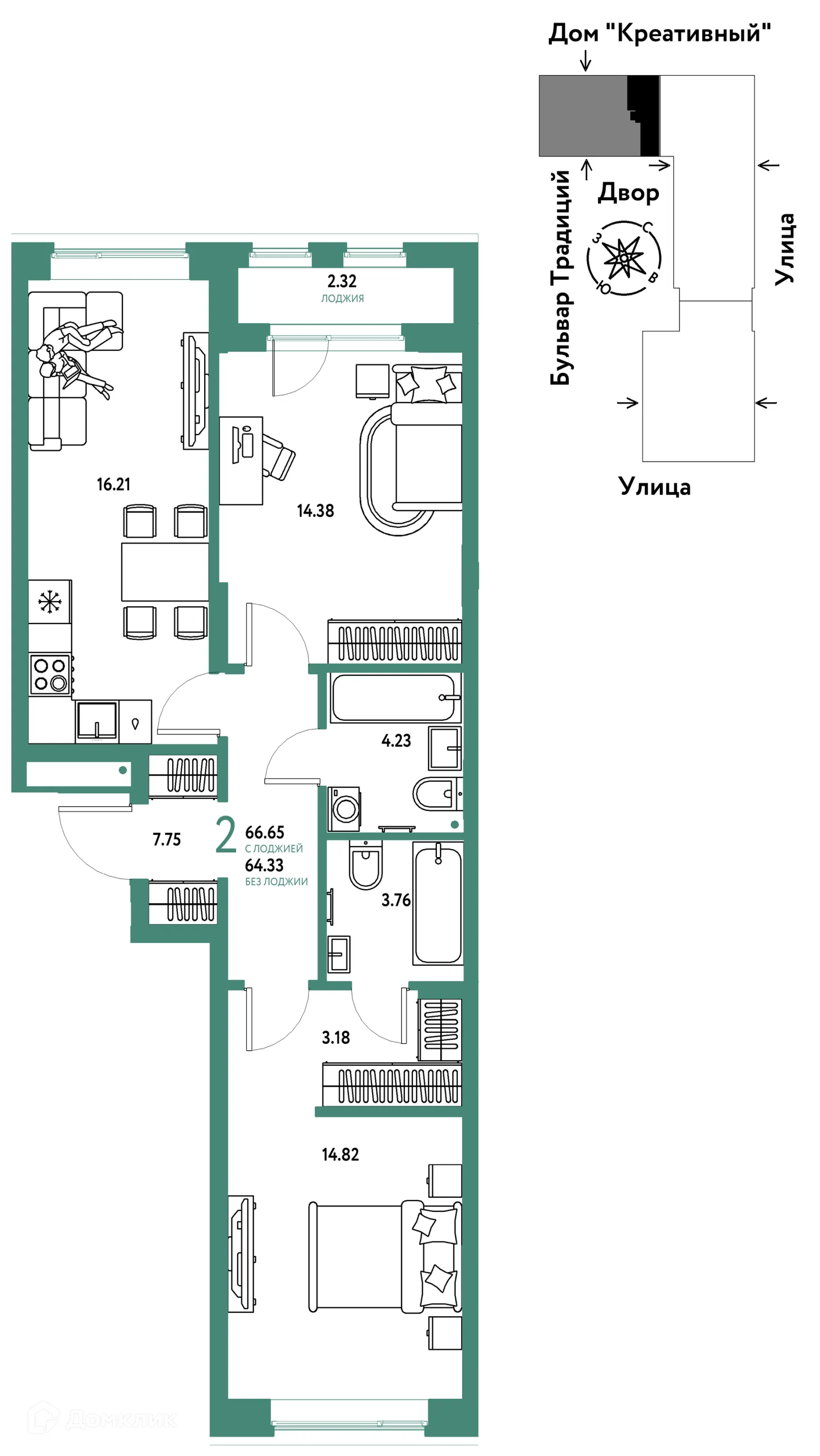 Фото квартиры в ЖК «Домашний»