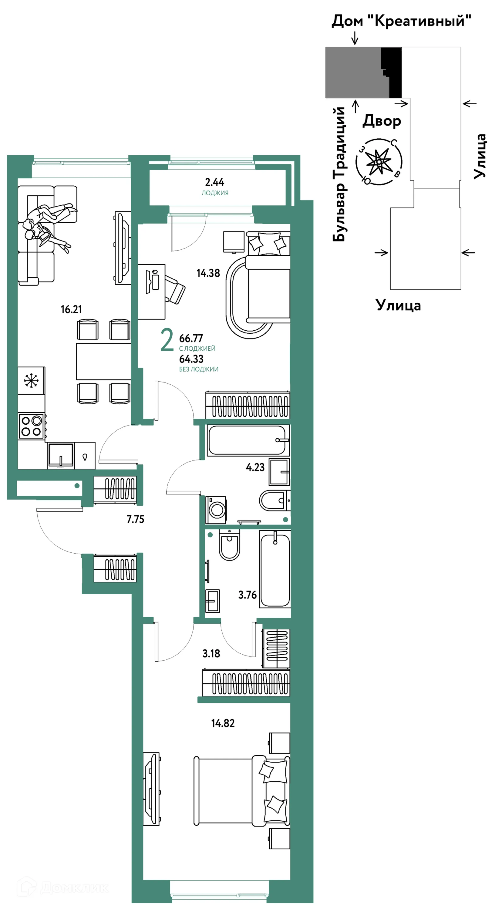 Фото квартиры в ЖК «Домашний»