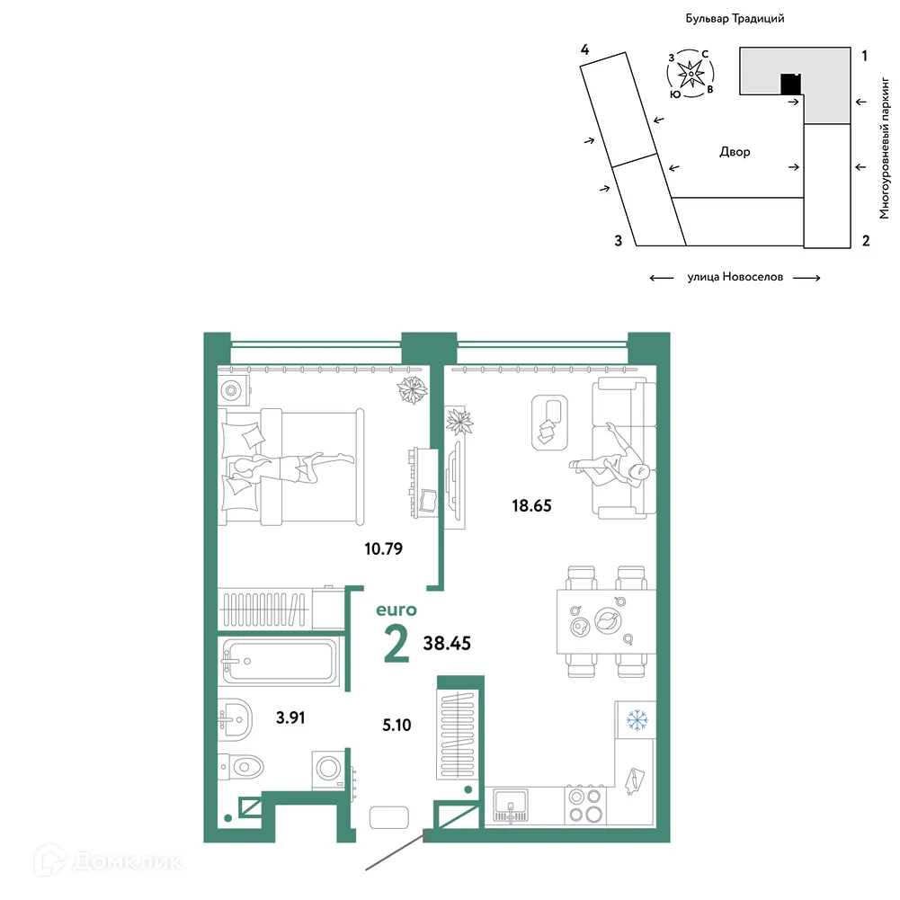 Фото квартиры в ЖК «Домашний»