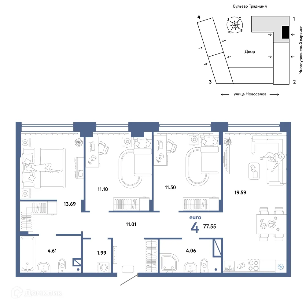 Фото квартиры в ЖК «Домашний»