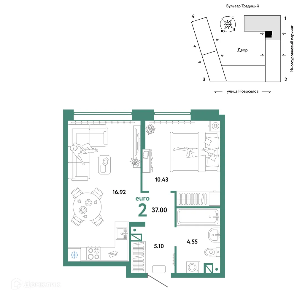 Фото квартиры в ЖК «Домашний»