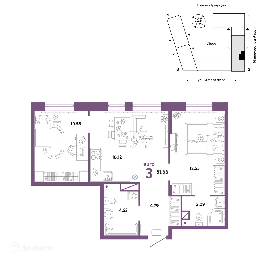 Фото квартиры в ЖК «Домашний»