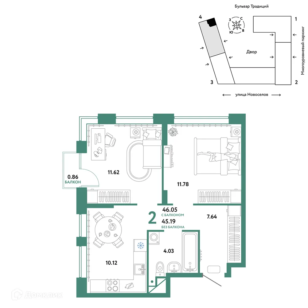 Фото квартиры в ЖК «Домашний»