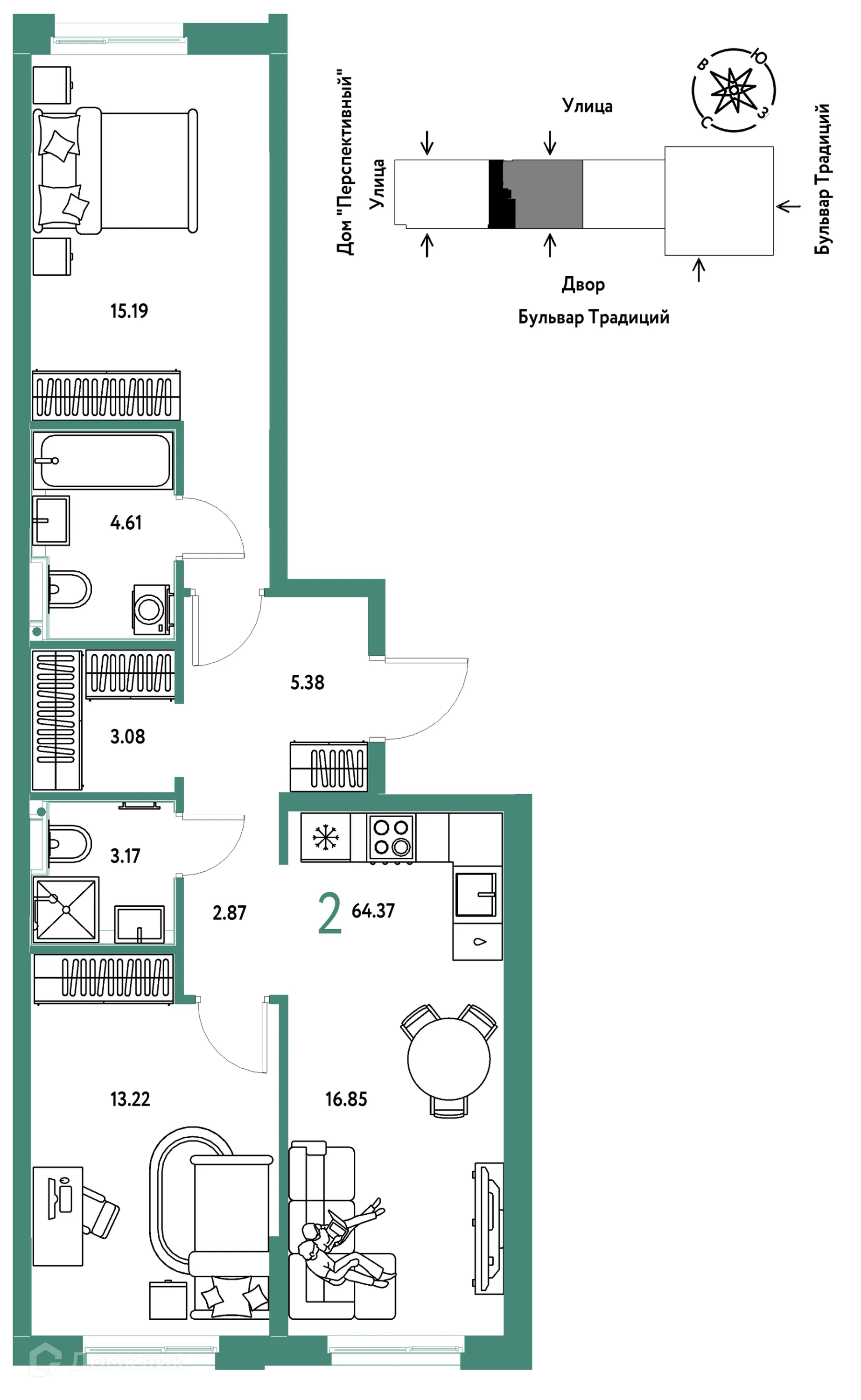 Фото квартиры в ЖК «Домашний»