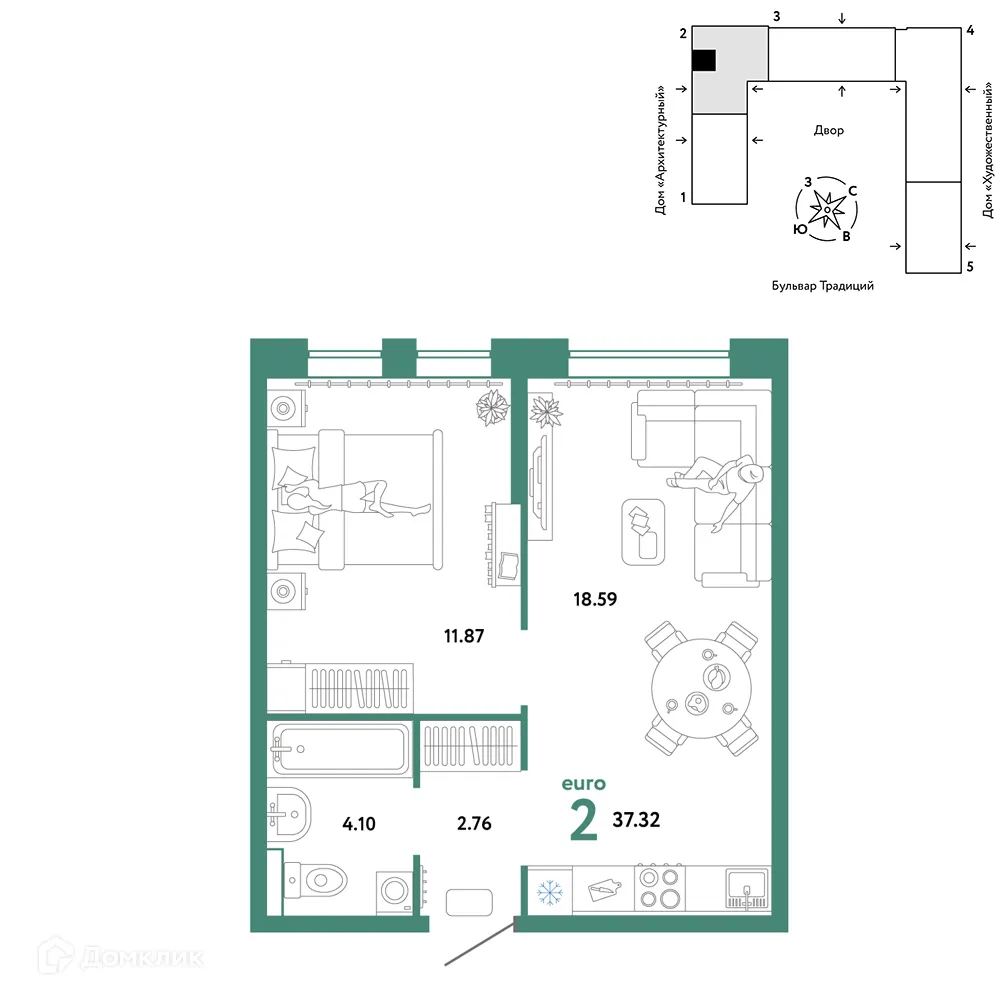Фото квартиры в ЖК «Домашний»