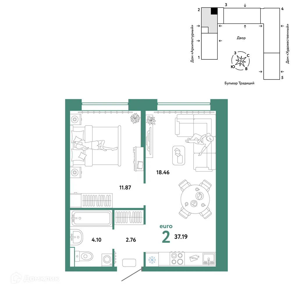 Фото квартиры в ЖК «Домашний»