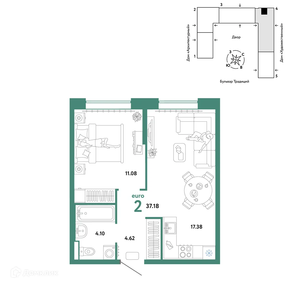 Фото квартиры в ЖК «Домашний»