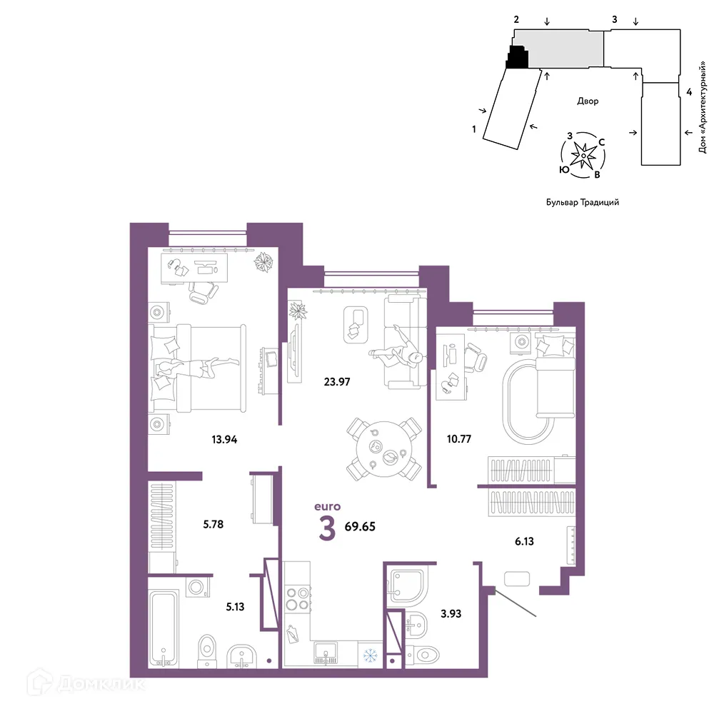 Фото квартиры в ЖК «Домашний»