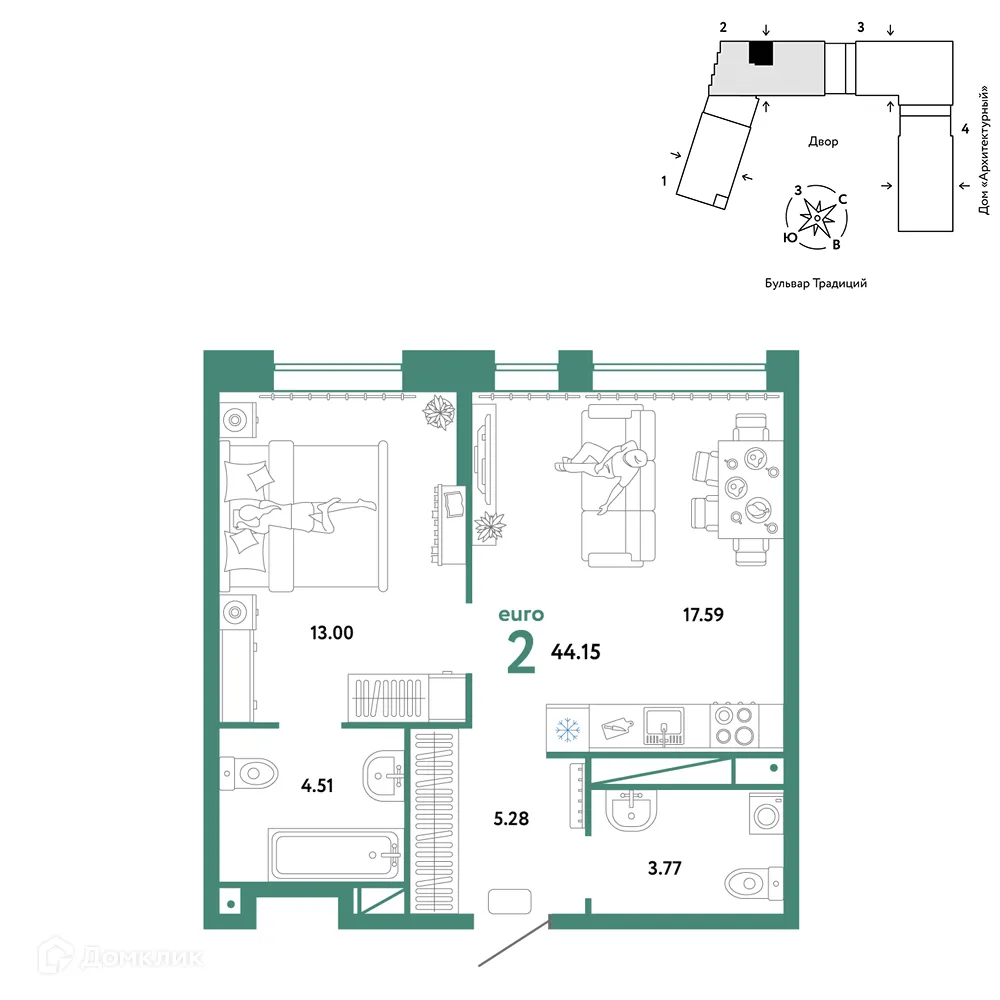Фото квартиры в ЖК «Домашний»