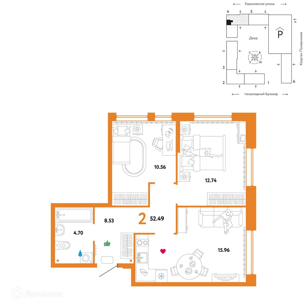 Фото квартиры в ЖК "Сердце Сибири"