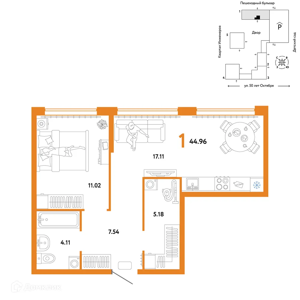 Фото квартиры в ЖК "Сердце Сибири"