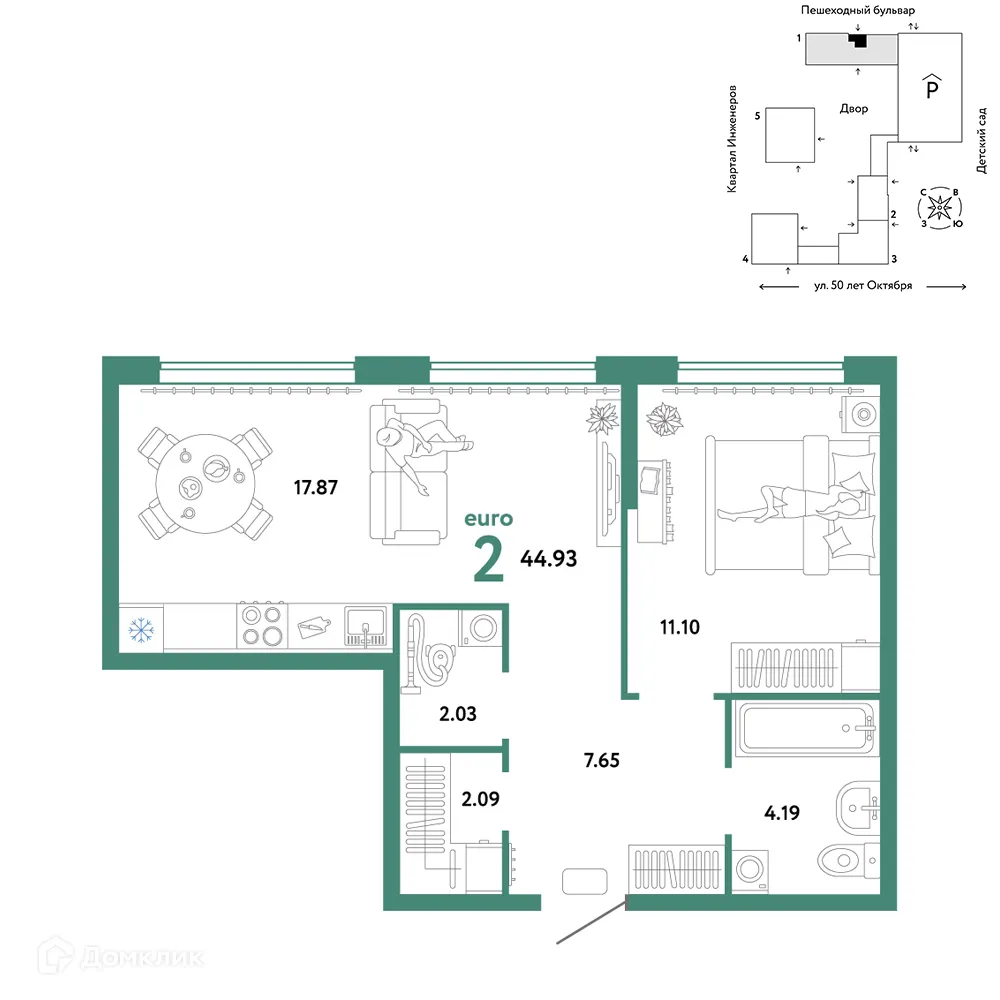 Фото квартиры в ЖК "Сердце Сибири"