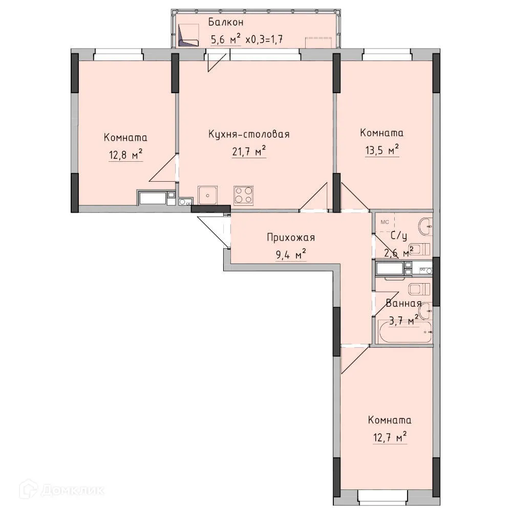 Фото квартиры в ЖК Холмогоровский
