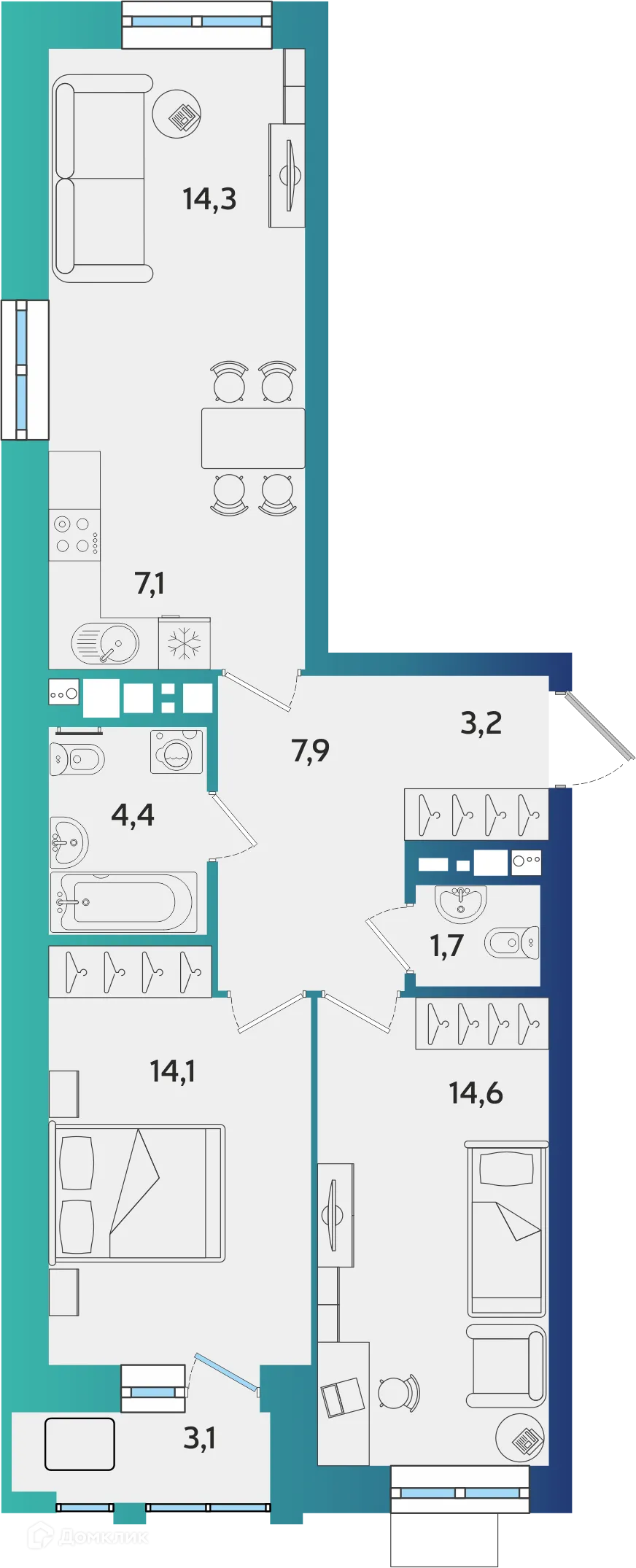 Фото квартиры в ЖК БершаСити