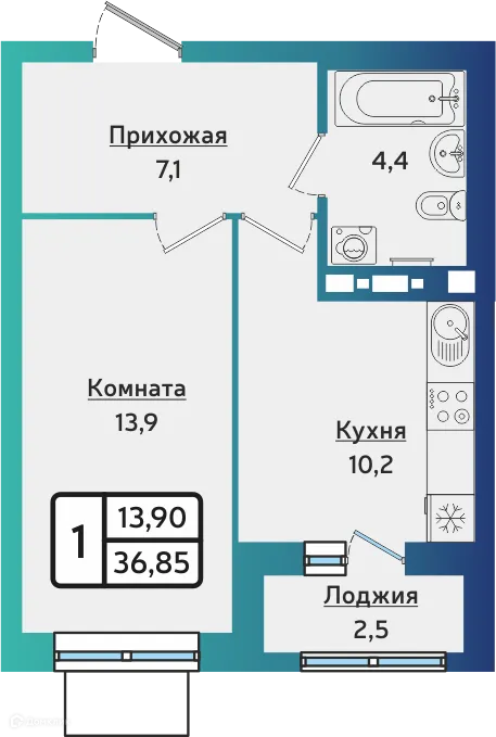 Фото квартиры в ЖК ARTNOVA (Артнова)