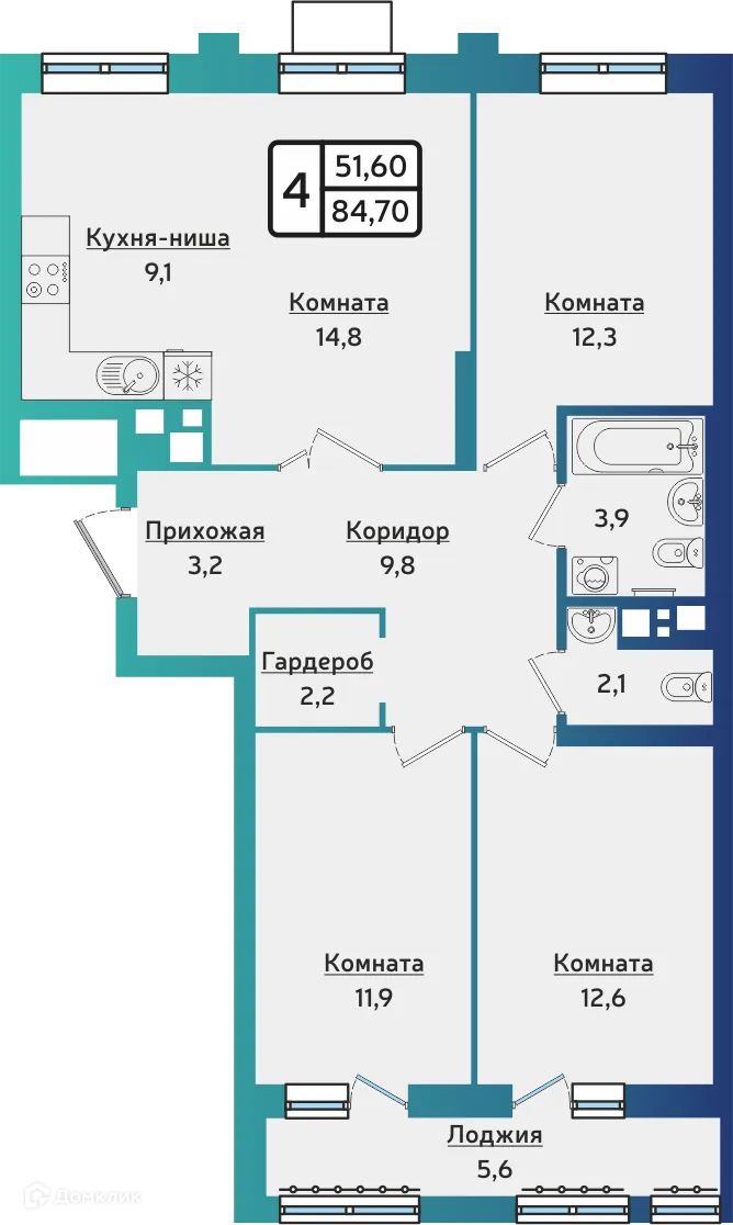 Фото квартиры в ЖК ARTNOVA (Артнова)