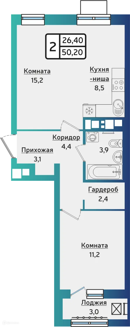 Фото квартиры в ЖК ARTNOVA (Артнова)