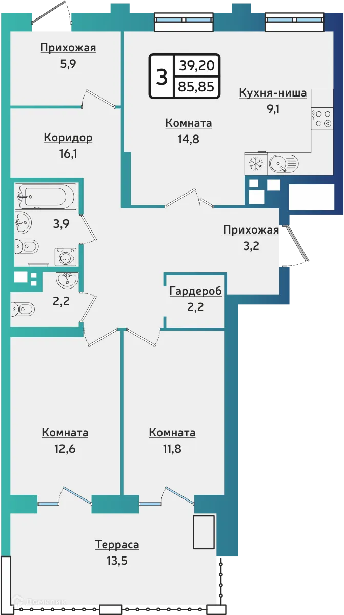 Фото квартиры в ЖК ARTNOVA (Артнова)
