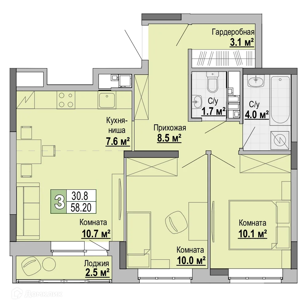 Фото квартиры в ЖК ТЕТРИС