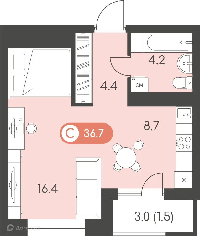Фото квартиры в ЖК Новый восход