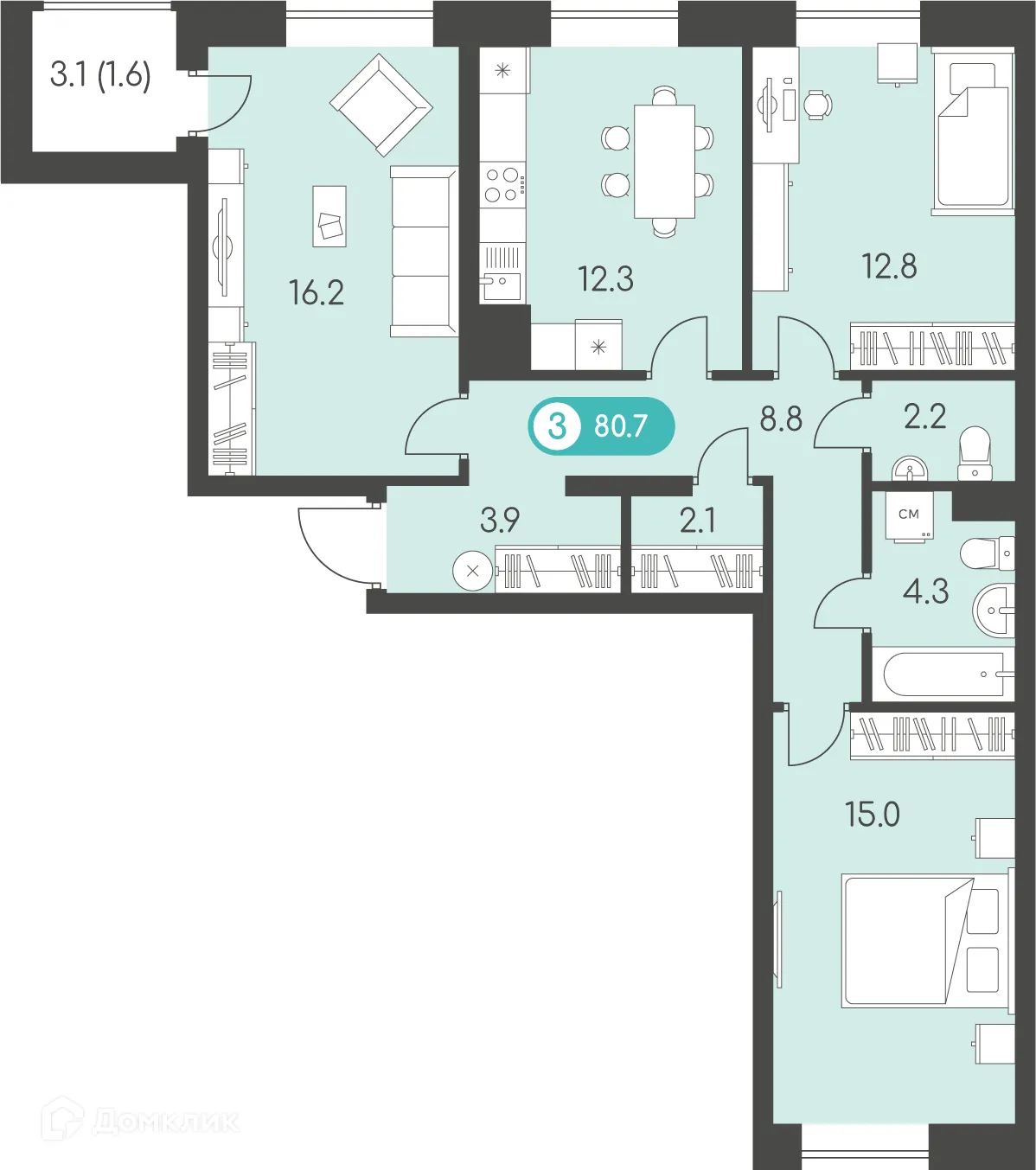 Фото квартиры в ЖК Новый восход