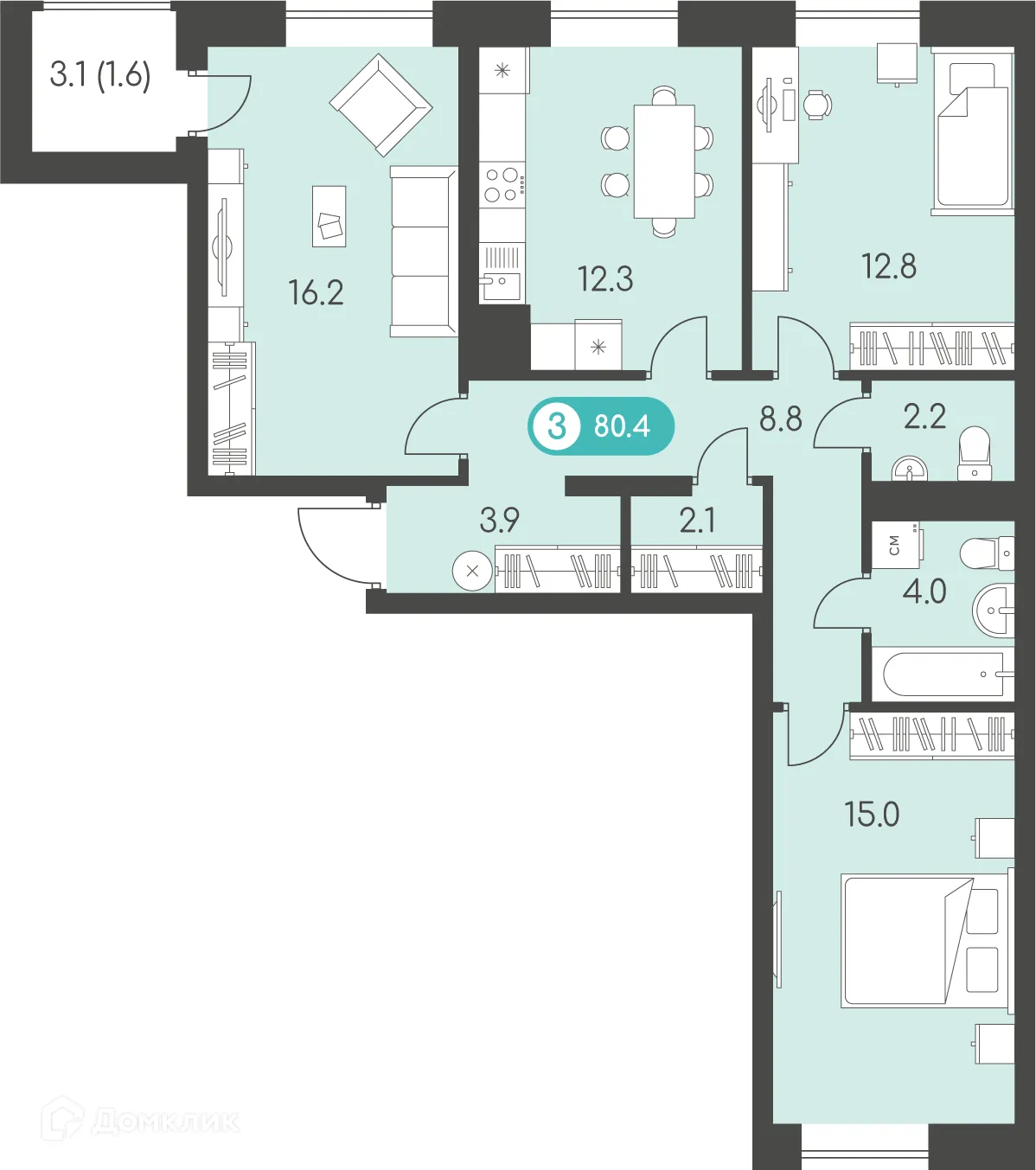 Фото квартиры в ЖК Новый восход