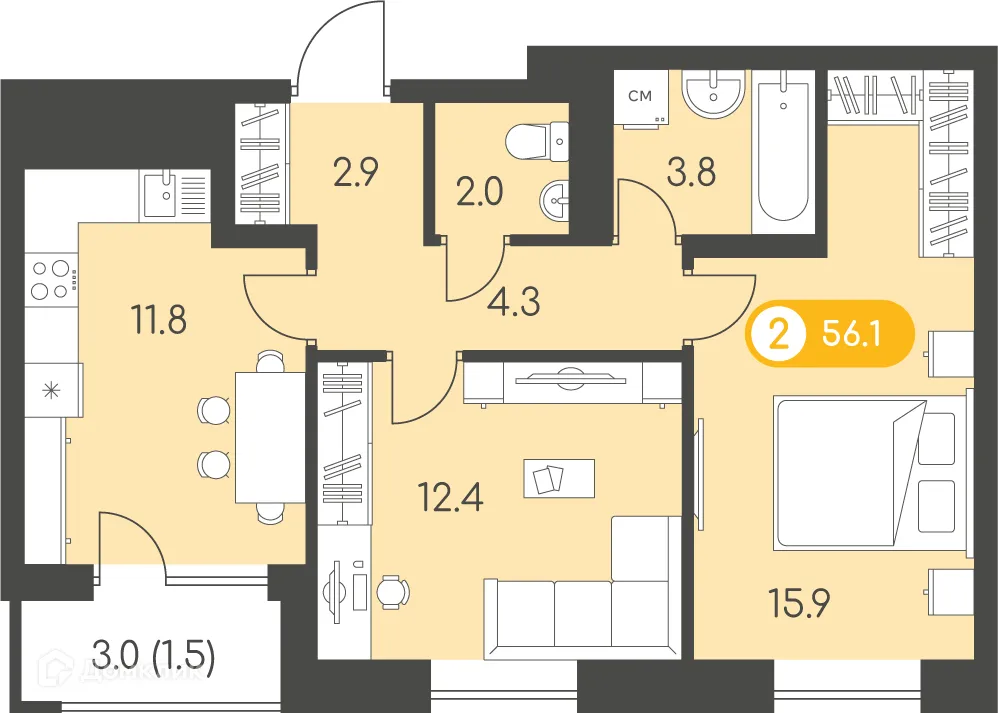 Фото квартиры в ЖК Новый восход