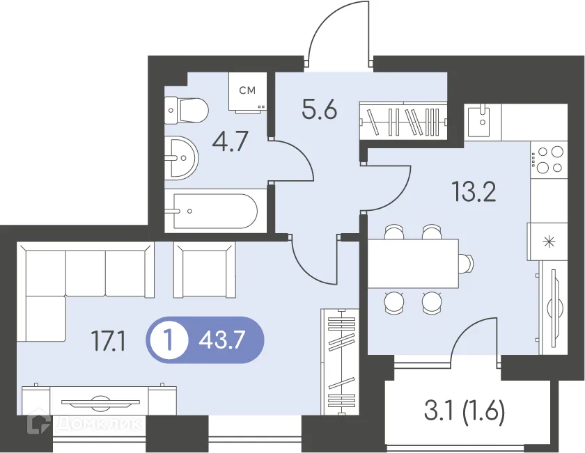 Фото квартиры в ЖК Новый восход
