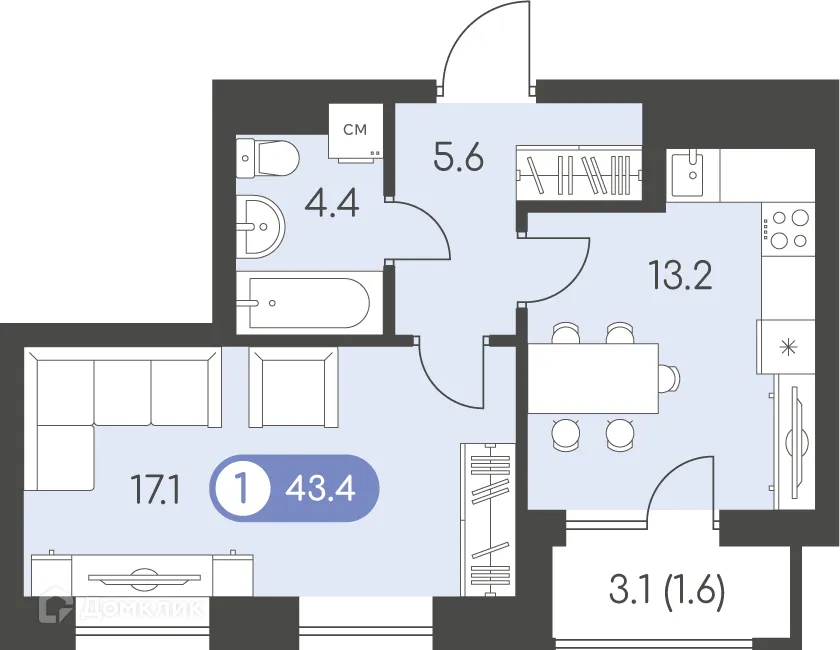 Фото квартиры в ЖК Новый восход